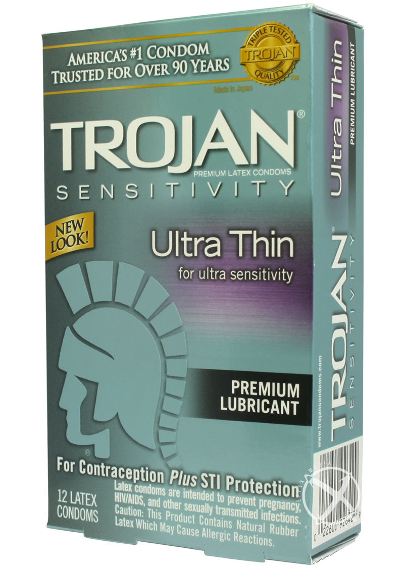 Trojan Condom Sensitivity Ultra Thin Lubricated 12 Pack – pelvictech