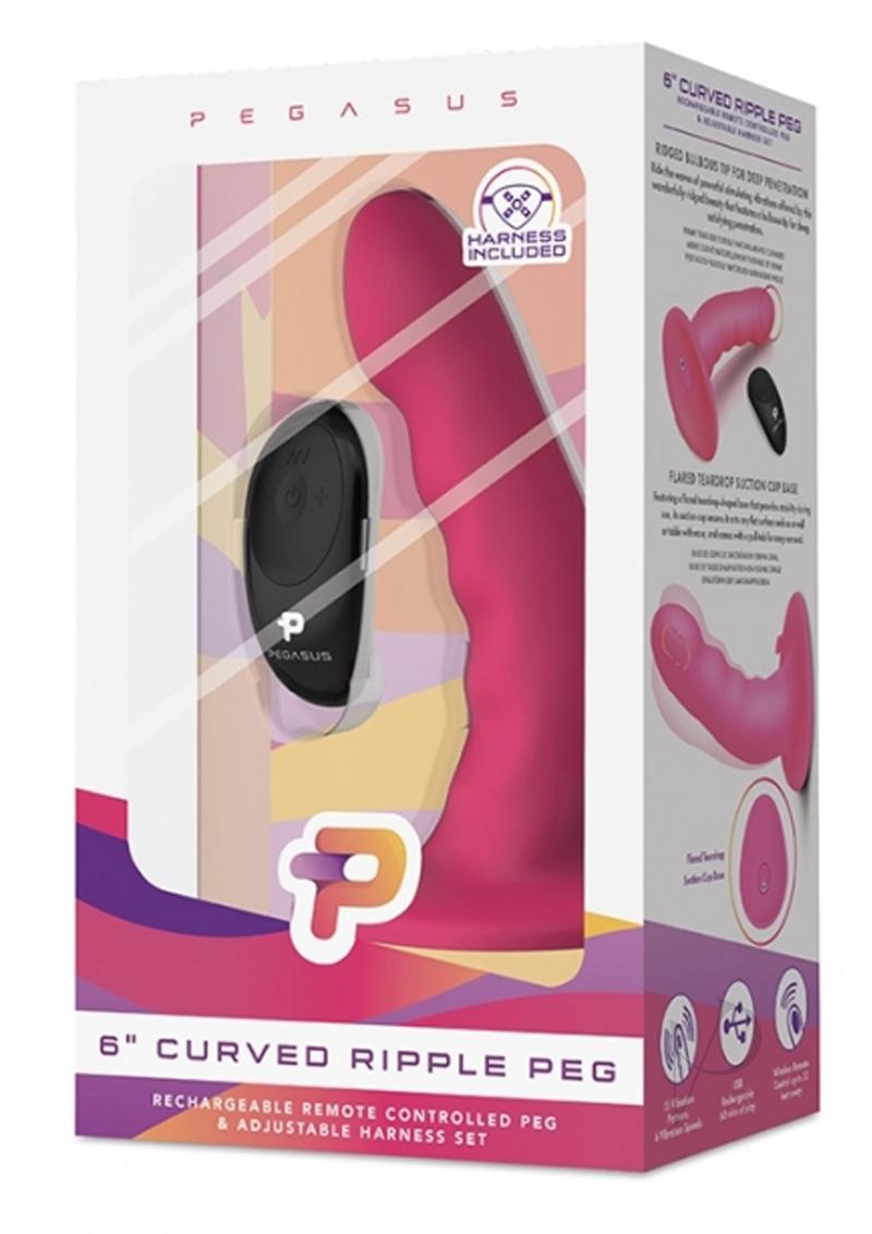 Pegasus Curved Ripple Peg with Remote Control (6 inches) pelvictech Pegasus Curved Ripple Peg with Remote Control (6 inches) pelvictech