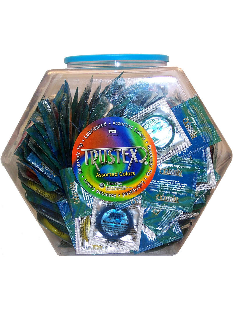 Trustex Lubricated Condoms Assorted Colors (288 Per Bowl) pelvictech Trustex Lubricated Condoms Assorted Colors (288 Per Bowl) pelvictech