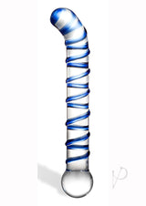 Glas Mr. Swirly G-Spot Glass Textured Dildo 6.5in