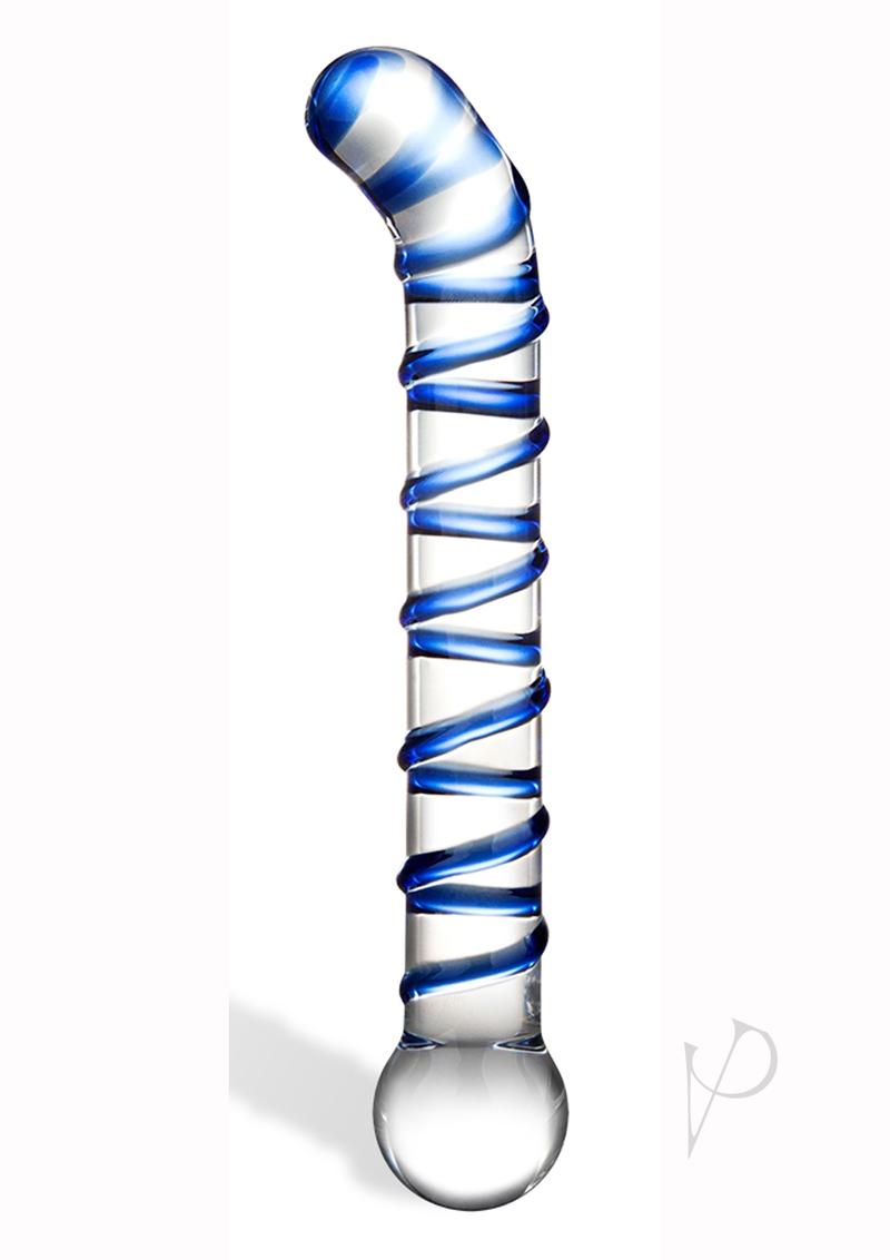 Glas Mr. Swirly G-Spot Glass Textured Dildo 6.5in