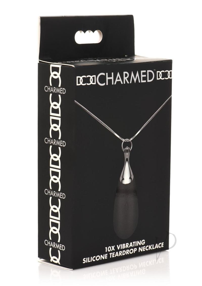 Charmed 10X Vibrating Silicone Teardrop Necklace Rechargeable Stimulator