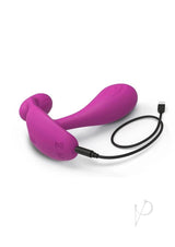 Witty Rechargeable Silicone Vibrator with Clitoral Stimulator