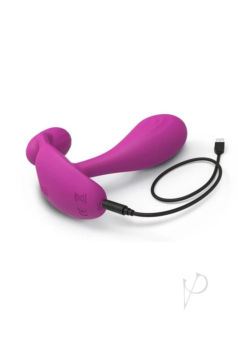 Witty Rechargeable Silicone Vibrator with Clitoral Stimulator