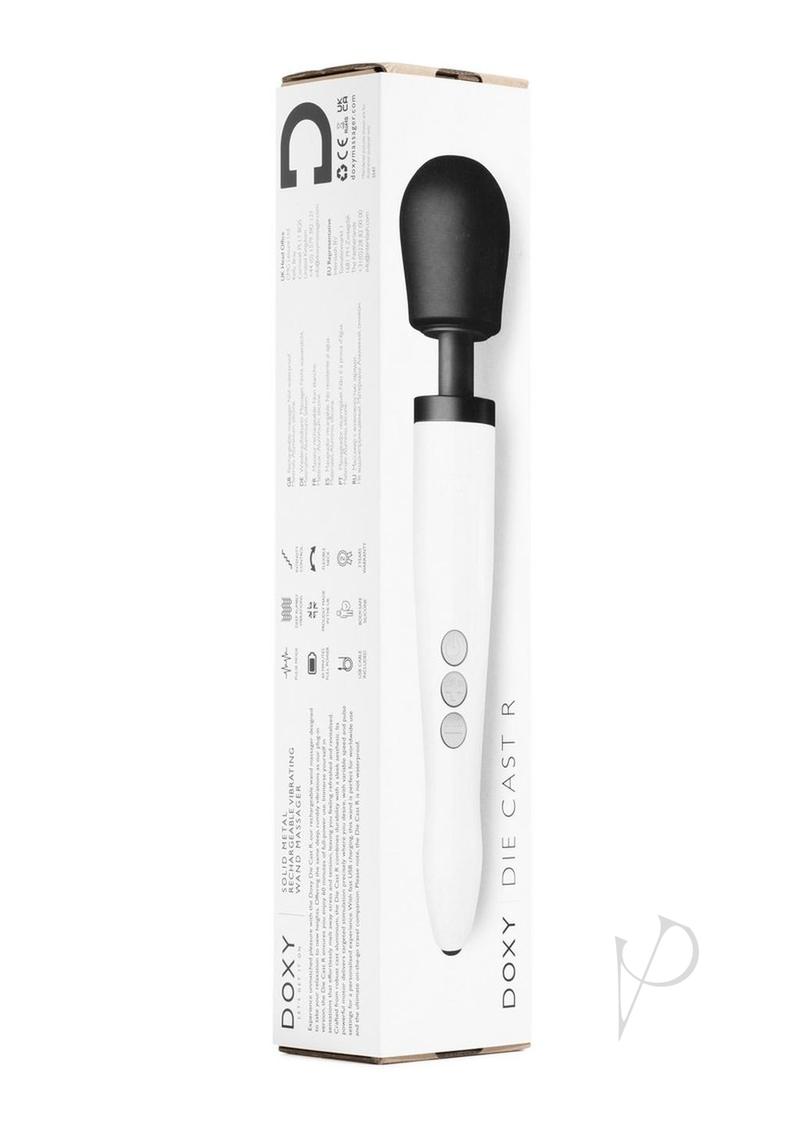 Doxy Die Cast R Wand Rechargeable Vibrating Body Massager - Stardust White