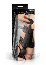 Master Series Thunderstick Thigh Strap Rechargeable Vibrating Wand with Harness