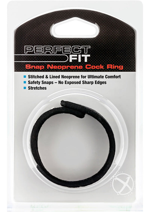 Perfect Fit Snap Neoprene Penis Ring - Black_0
