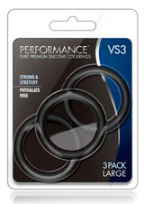 Performance VS3 Pure Premium Silicone Penis Rings (3 Pack) - Large_0