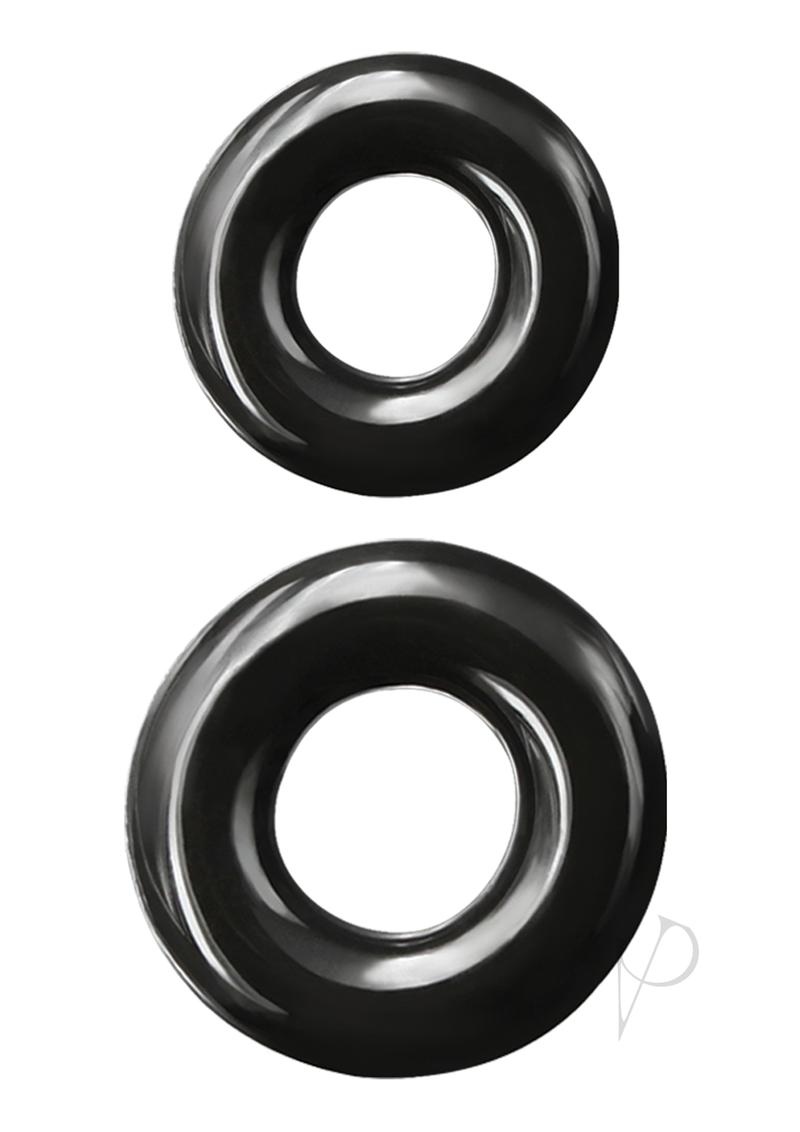 Renegade Double Stack Super Stretchable Penis Rings (Set of 2) - Black_1