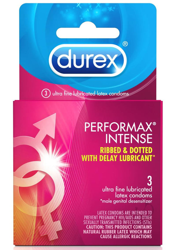 Durex Performax Intense Ribbed and Dotted Lubricated Latex Condoms 3-Pack_0