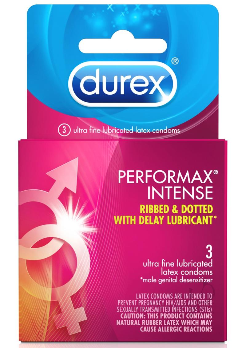 Durex Performax Intense Ribbed and Dotted Lubricated Latex Condoms 3-Pack_0
