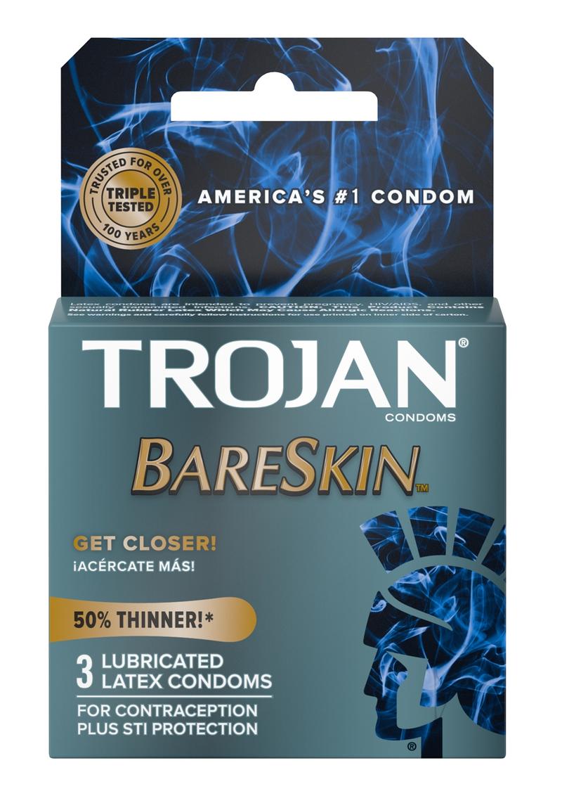 Trojan Bareskin Premium Lubricated Latex Condoms 3-Pack_0