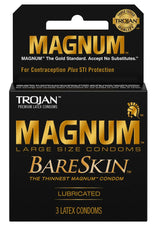 Trojan Magnum Bareskin Lubricated Latex Condoms 3-Pack Large_0