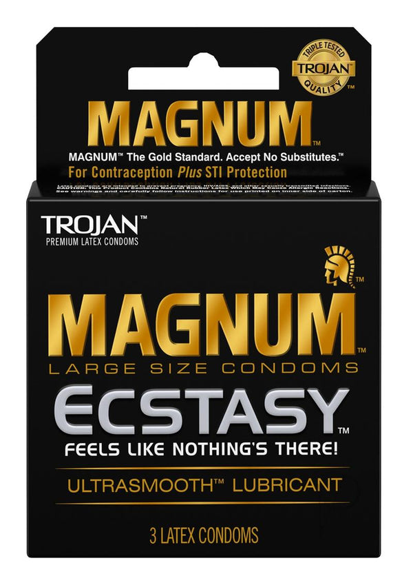 Trojan Magnum Ecstasy Ultra Smooth Lubricant Latex Condoms 3-Pack_0