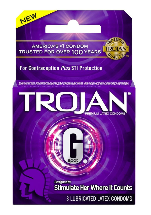 Trojan G-Spot Lubricated Textured Condoms 3 pk_0