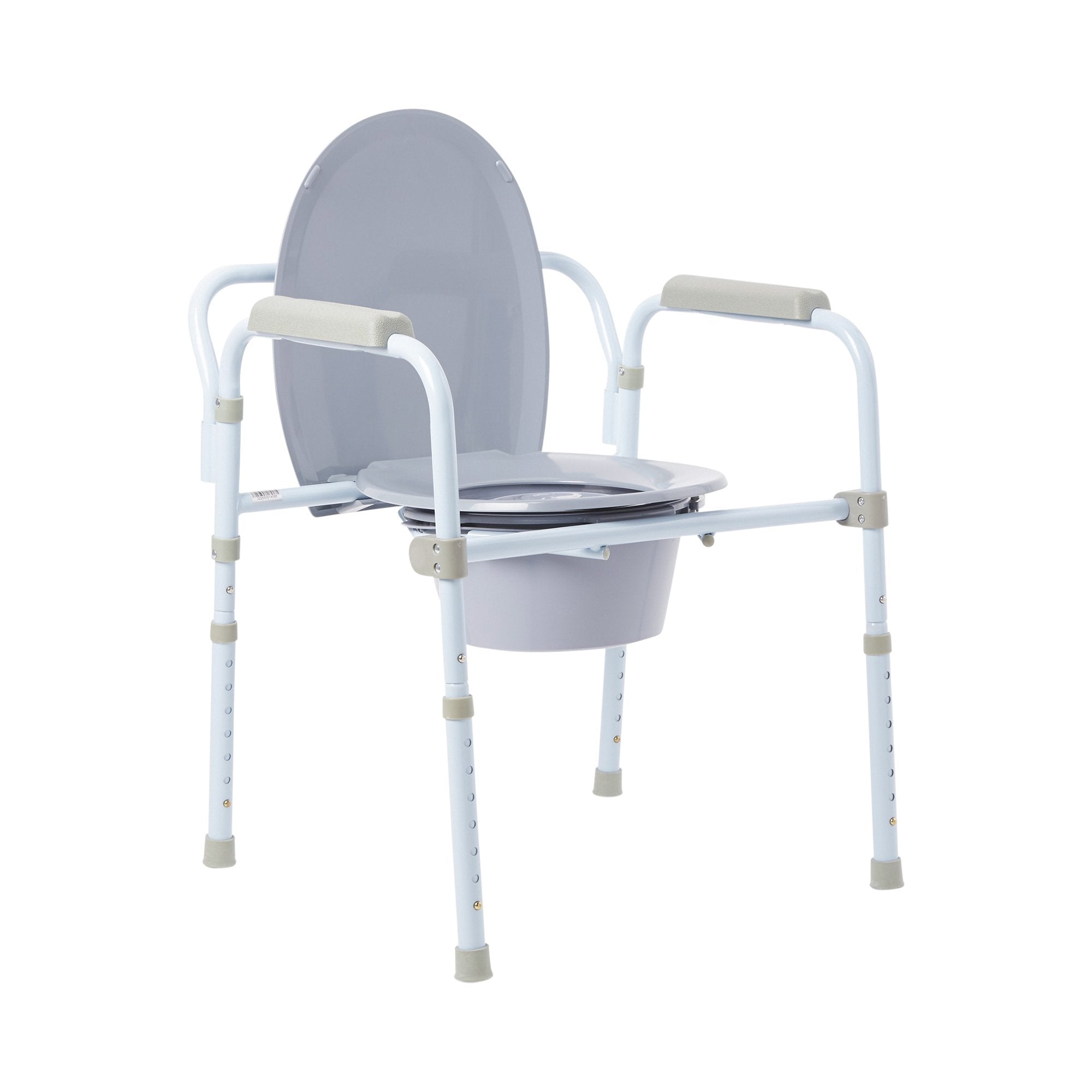 McKesson Folding, Fixed Arm, Steel Commode Chair, 17 – 23 Inch – pelvictech